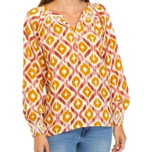Wonderly Womens Plus Size Multicolor Geometric Blouse Size 2X